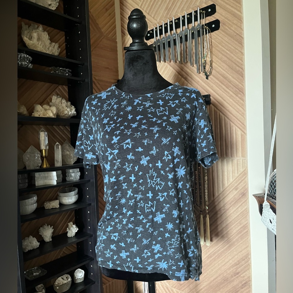 Cool Zadig & Voltaire blue graphic short sleeve T shirt size Large
